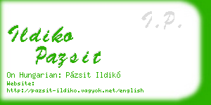 ildiko pazsit business card
